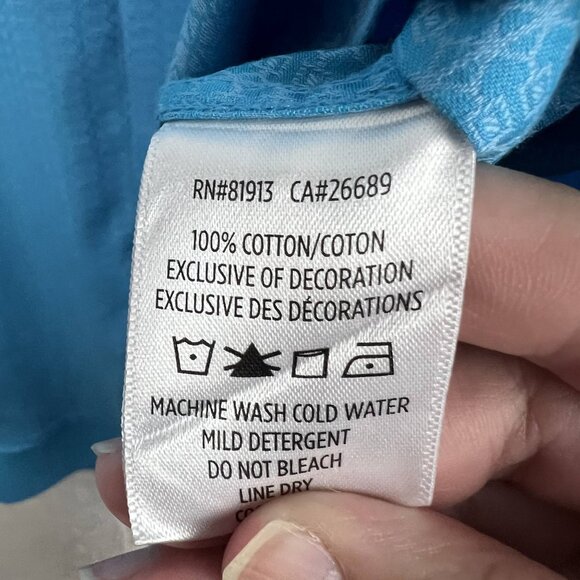 Robert Graham blue jacquard button up shirt paisley contrast print XL cotton - Picture 10 of 11